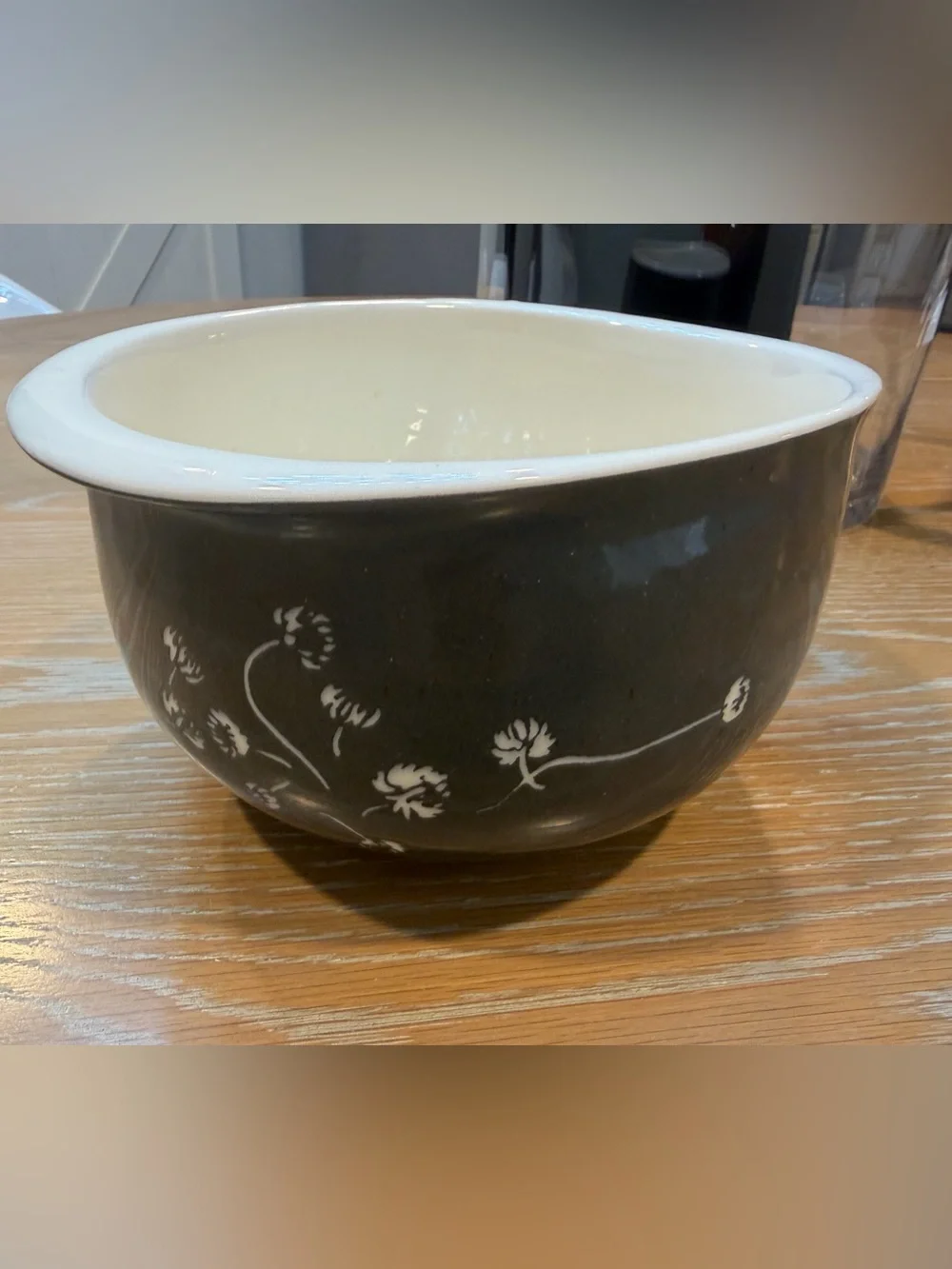 Vintage  Pattern: White Clover Charcoal Gray by Harker Bowl